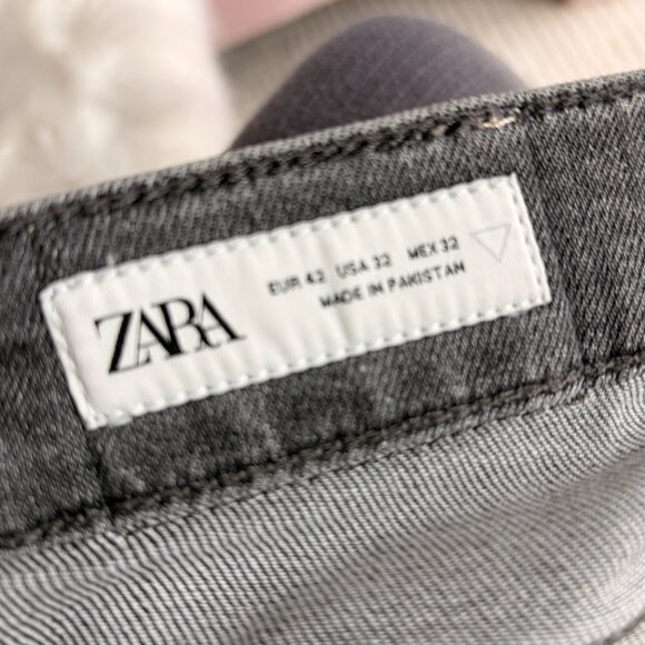Zara Gray Faded Mens Jeans Size 32 - Picture 5 of 5